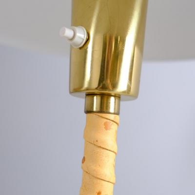 Lisa Johansson Pape Lisa Johansson Pape Ihanne Table Lamp in Green Brass Leather Orno 1950s