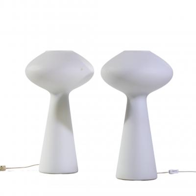 Lisa Johansson Pape Lisa Johansson Pape Mid Century Finnish Hand Blown Glass Lamps Pair