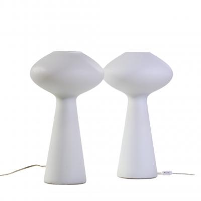 Lisa Johansson Pape Lisa Johansson Pape Mid Century Finnish Hand Blown Glass Lamps Pair