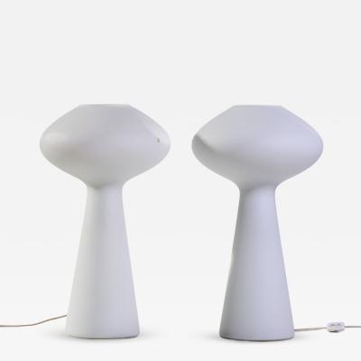 Lisa Johansson Pape Lisa Johansson Pape Mid Century Finnish Hand Blown Glass Lamps Pair