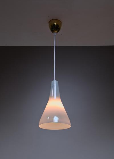 Lisa Johansson Pape Lisa Johansson Pape Pendant in Rare Mother of Pearl Glass Finland 1950s