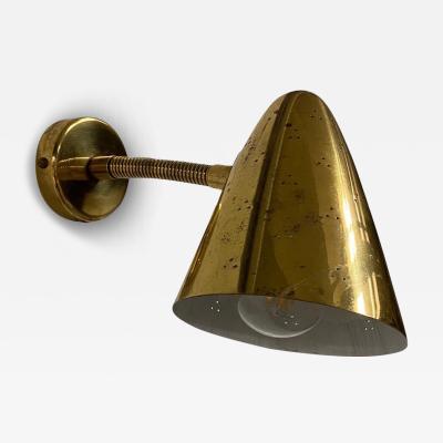 Lisa Johansson Pape Lisa Johansson Pape Perforated Brass Wall Sconce Model 50 084 Orno 1950s