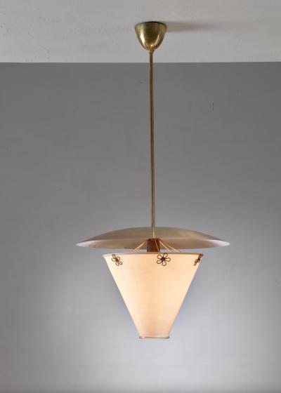 Lisa Johansson Pape Lisa Johansson Pape Rare Brass and Acrylic Pendant for Orno Finland 1950s