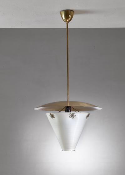 Lisa Johansson Pape Lisa Johansson Pape Rare Brass and Acrylic Pendant for Orno Finland 1950s