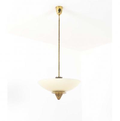 Lisa Johansson Pape Lisa Johansson Pape Rare Ivory Glass Suspension Light