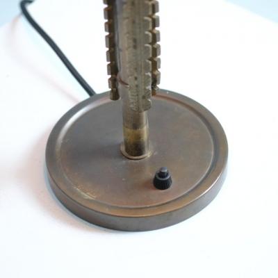 Lisa Johansson Pape Lisa Johansson Pape Table Lamp Model 2053 in Brass and Rattan Orno 1940s