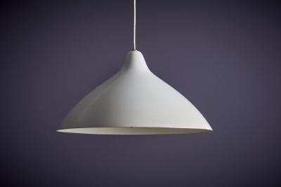 Lisa Johansson Pape Lisa Johansson Pape for Orno White Pendant Lamp in Aluminum Finland 1960s