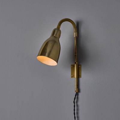 Lisa Johansson Pape Pair of 1950s Brass Plug in Wall Lamps Attributed to Lisa Johansson Pape