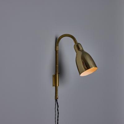 Lisa Johansson Pape Pair of 1950s Brass Plug in Wall Lamps Attributed to Lisa Johansson Pape