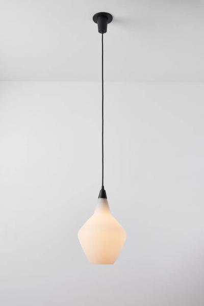 Lisa Johansson Pape Pair of 1950s Lisa Johansson Pape Glass Metal Ceiling Lamps