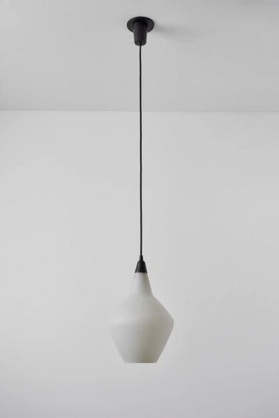 Lisa Johansson Pape Pair of 1950s Lisa Johansson Pape Glass Metal Ceiling Lamps