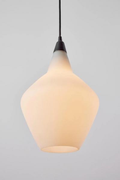 Lisa Johansson Pape Pair of 1950s Lisa Johansson Pape Glass Metal Ceiling Lamps