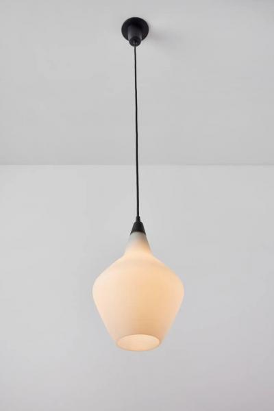 Lisa Johansson Pape Pair of 1950s Lisa Johansson Pape Glass Metal Ceiling Lamps