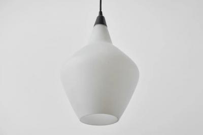 Lisa Johansson Pape Pair of 1950s Lisa Johansson Pape Glass Metal Ceiling Lamps