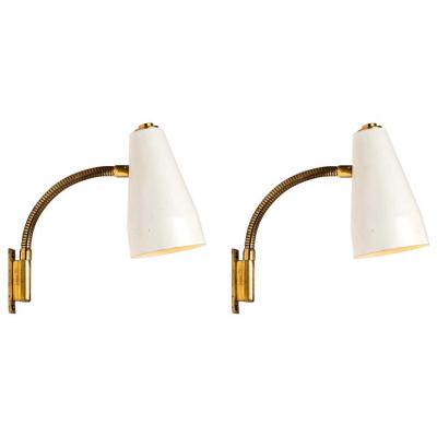 Lisa Johansson Pape Pair of 1950s Lisa Johansson Pape Model 50 056 2 Wall Lights for Stockmann Orno