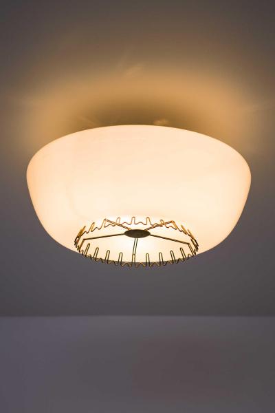 Lisa Johansson Pape Pair of Flush Mount Ceiling Lamps in Brass by Lisa Johansson Pape 1950s