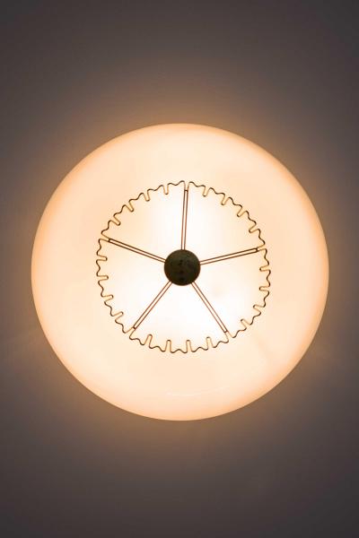 Lisa Johansson Pape Pair of Flush Mount Ceiling Lamps in Brass by Lisa Johansson Pape 1950s