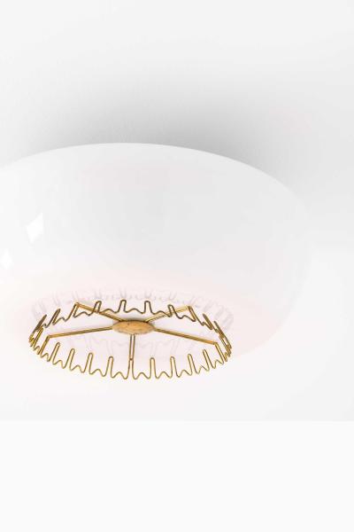 Lisa Johansson Pape Pair of Flush Mount Ceiling Lamps in Brass by Lisa Johansson Pape 1950s
