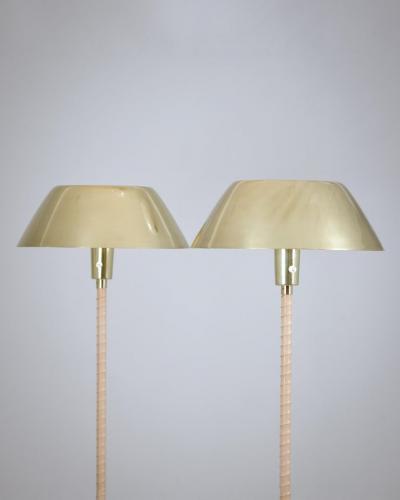 Lisa Johansson Pape Pair of Lisa Johansson Pap Ihanne Floor Lamps in Brass Orno Stockmann 1950s