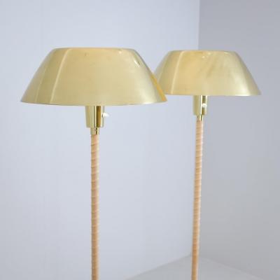 Lisa Johansson Pape Pair of Lisa Johansson Pap Ihanne Floor Lamps in Brass Orno Stockmann 1950s