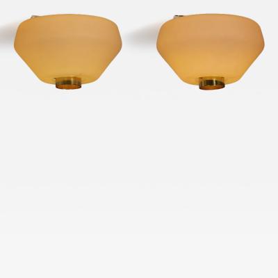 Lisa Johansson Pape Pair of Lisa Johansson Pape 71 164 Ceiling Lights for Orno Finland 1960s