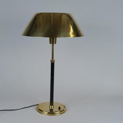 Lisa Johansson Pape Rare Lisa Johansson Pape Black Brass Ihanne Table Lamp Orno 1950s