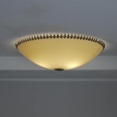 Lisa Johansson Pape Round Opaline Flush Mount with Brass Ornaments Lisa Johansson Pap Orno 1950s