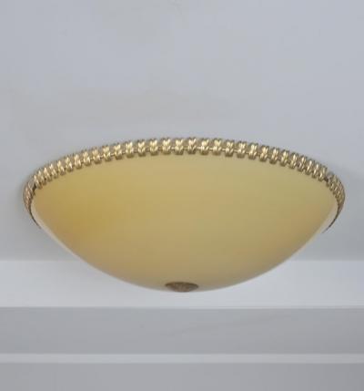 Lisa Johansson Pape Round Opaline Flush Mount with Brass Ornaments Lisa Johansson Pap Orno 1950s