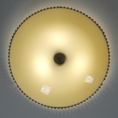 Lisa Johansson Pape Round Opaline Flush Mount with Brass Ornaments Lisa Johansson Pap Orno 1950s