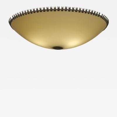 Lisa Johansson Pape Round Opaline Flush Mount with Brass Ornaments Lisa Johansson Pap Orno 1950s