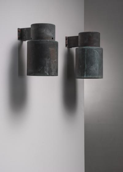 Lisa Johansson Pape Set of 4 Lisa Johansson Pape copper wall lamps for Orno