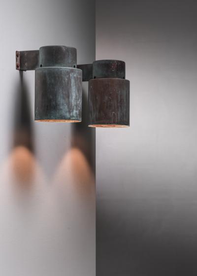 Lisa Johansson Pape Set of 4 Lisa Johansson Pape copper wall lamps for Orno