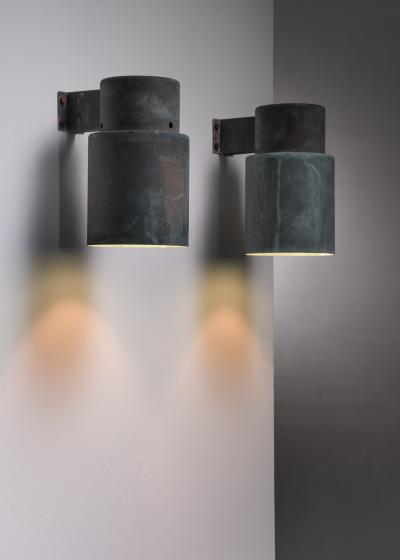 Lisa Johansson Pape Set of 4 Lisa Johansson Pape copper wall lamps for Orno