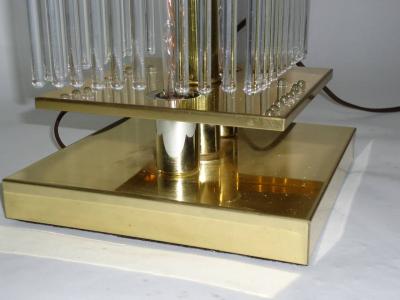 Liteline Glass Cane Table Lamp in the Style Gaetano Scolari circa 1970