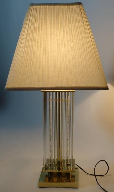 Liteline Glass Cane Table Lamp in the Style Gaetano Scolari circa 1970