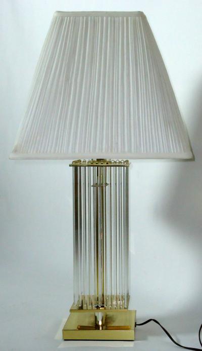 Liteline Glass Cane Table Lamp in the Style Gaetano Scolari circa 1970
