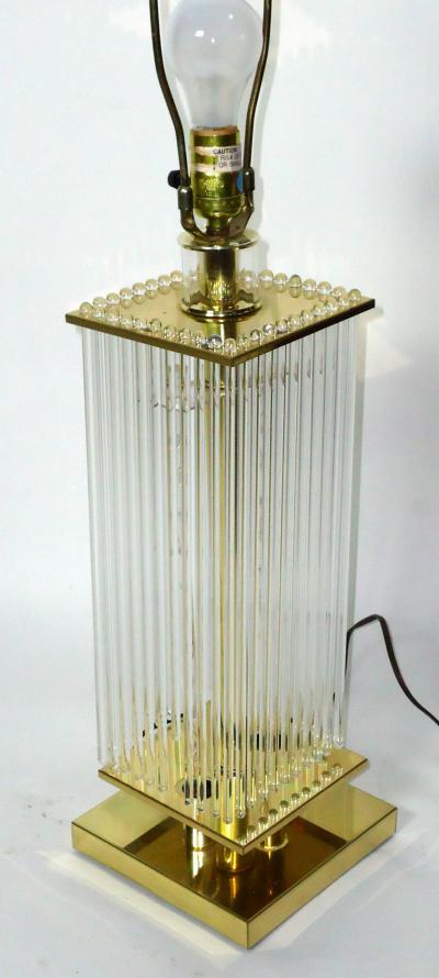 Liteline Glass Cane Table Lamp in the Style Gaetano Scolari circa 1970