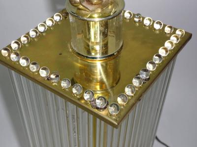 Liteline Glass Cane Table Lamp in the Style Gaetano Scolari circa 1970