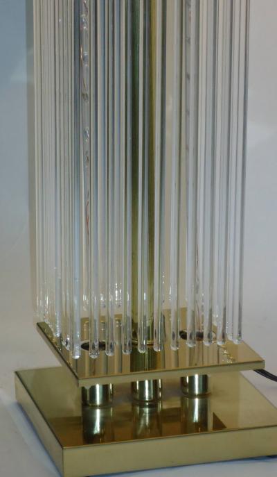 Liteline Glass Cane Table Lamp in the Style Gaetano Scolari circa 1970