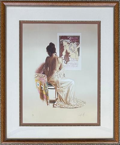 Lithograph Salon Des Cent by Artist Douglas Hoffman Signed 76 100