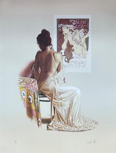 Lithograph Salon Des Cent by Artist Douglas Hoffman Signed 76 100
