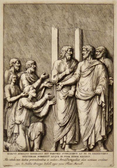Lithograph of Marcus Aurelius Italy circa 1700