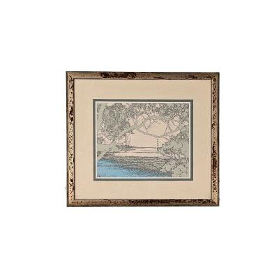 Lithograph of a Bridge U S A circa 1980