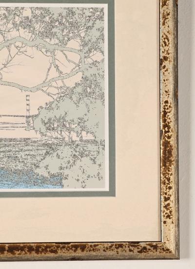 Lithograph of a Bridge U S A circa 1980