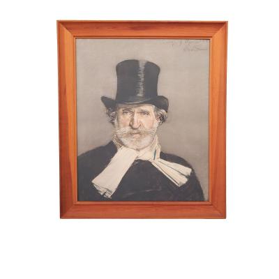 Lithograph of a Famous Portrait of Verdi circa 1900