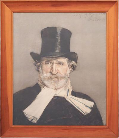 Lithograph of a Famous Portrait of Verdi circa 1900