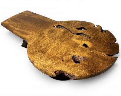 Live Edge Burlwood Coffee Table in the Manner of George Nakashima C 1980