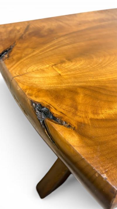 Live Edge Burlwood Coffee Table in the Manner of George Nakashima C 1980