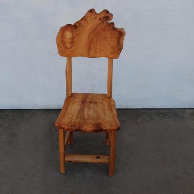 Live Edge Organic Redwood Freeform Wood Side Chair