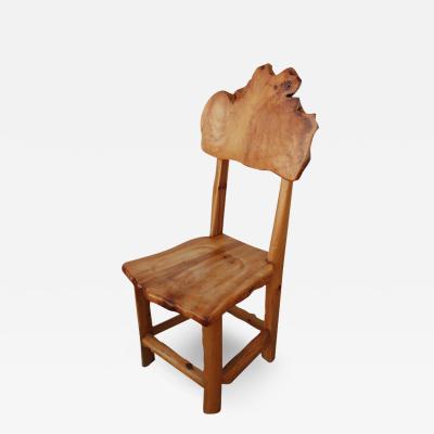 Live Edge Organic Redwood Freeform Wood Side Chair
